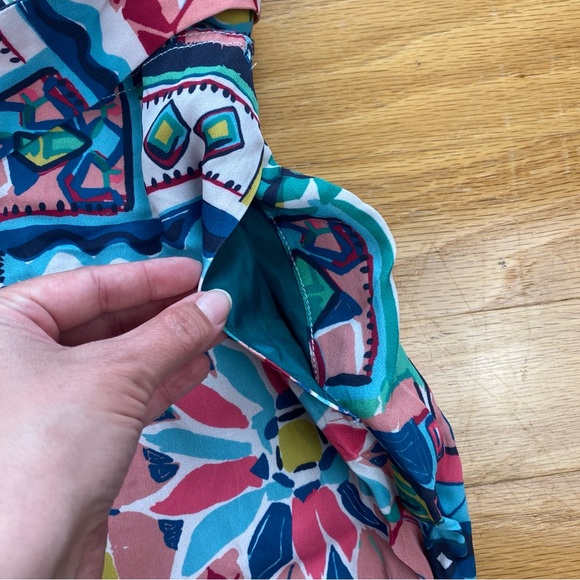 Lafayette 148 New York Doha Palazzo Patchwork Print Maxi Shirtdress- Small - Picture 4 of 9